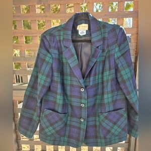 Vintage Wool Plaid Blazer